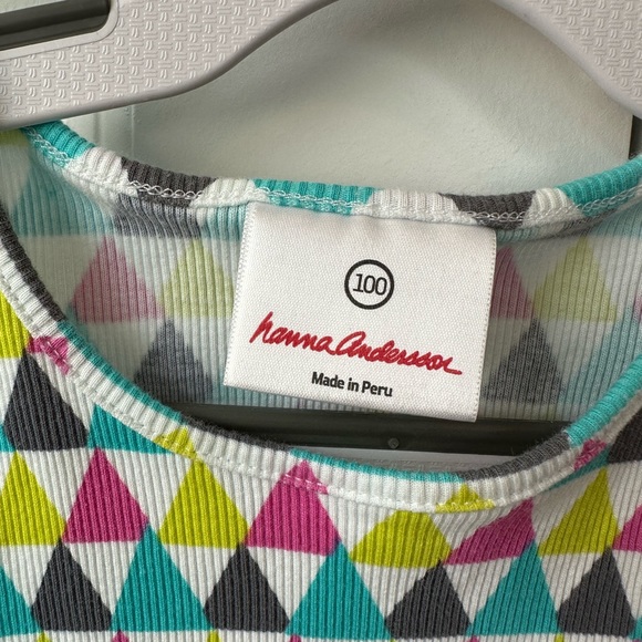 Hanna Andersson Girls Geometric Multicolor Tank Top (Size 100) - Picture 3 of 4